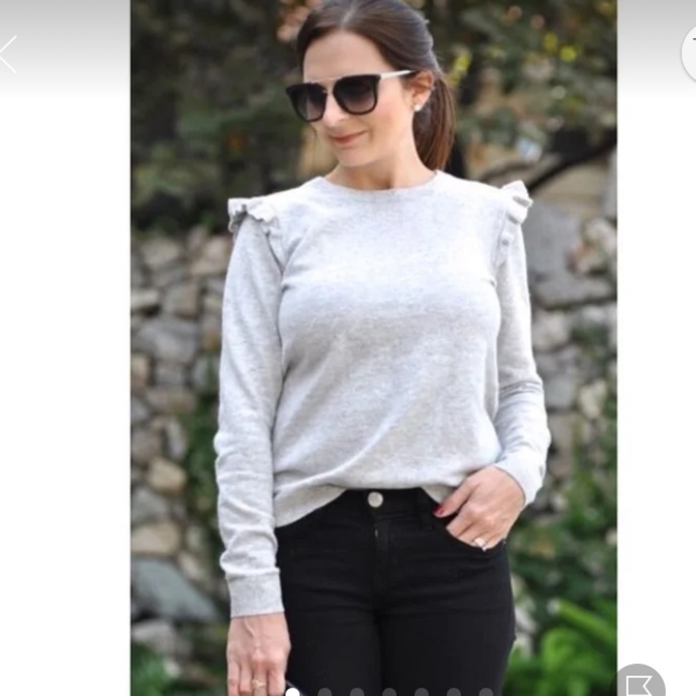 J. Crew super Soft Ruffle Shoulder Sweater